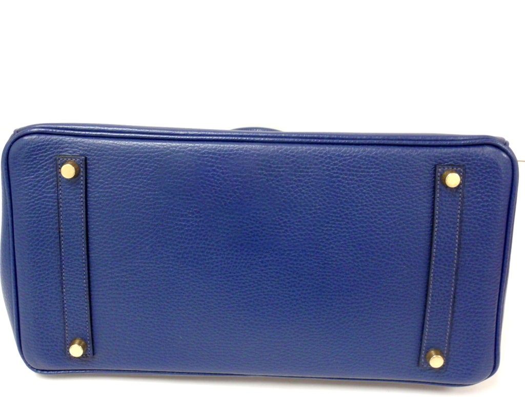 Hermes 35cm Blue Ardennes Birkin Handbag, Year 2001 2