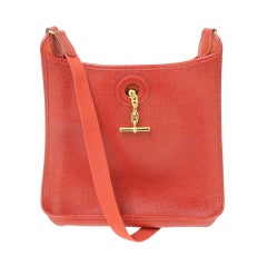 HERMES Vespa PM Red Vache Liegee Sac à bandoulière en cuir