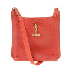 Vintage HERMES Vespa PM Red Vache Liegee Leather Shoulder Bag