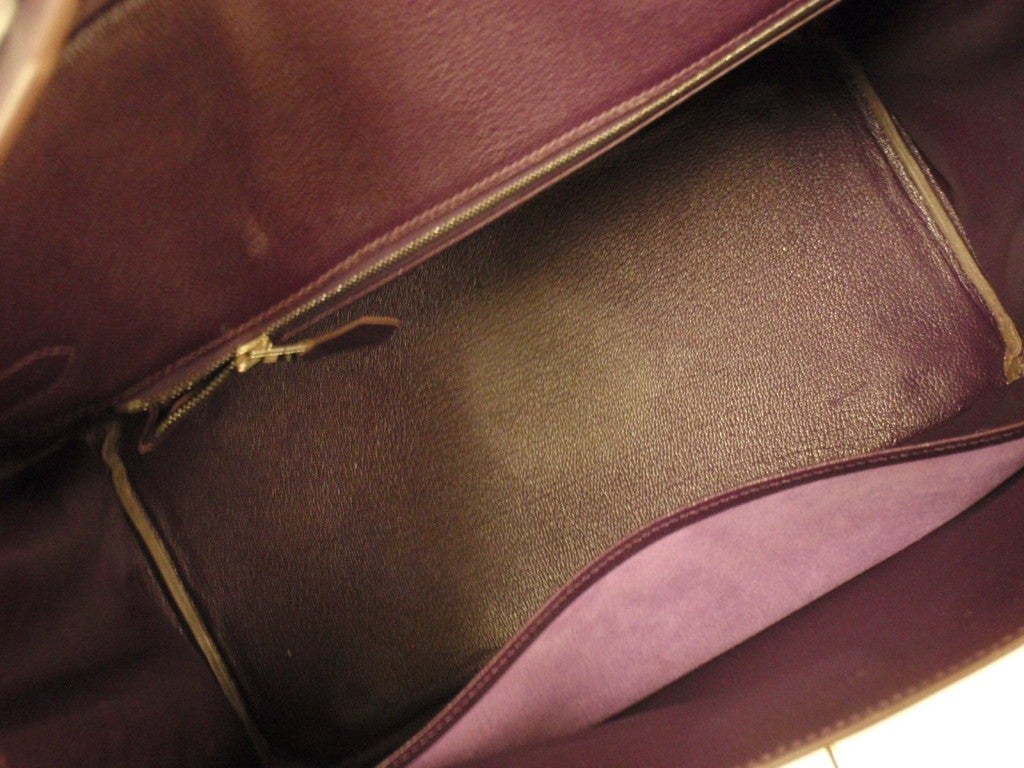 Hermes 35cm Raisin Swift Birkin Handbag, Year 2002 6