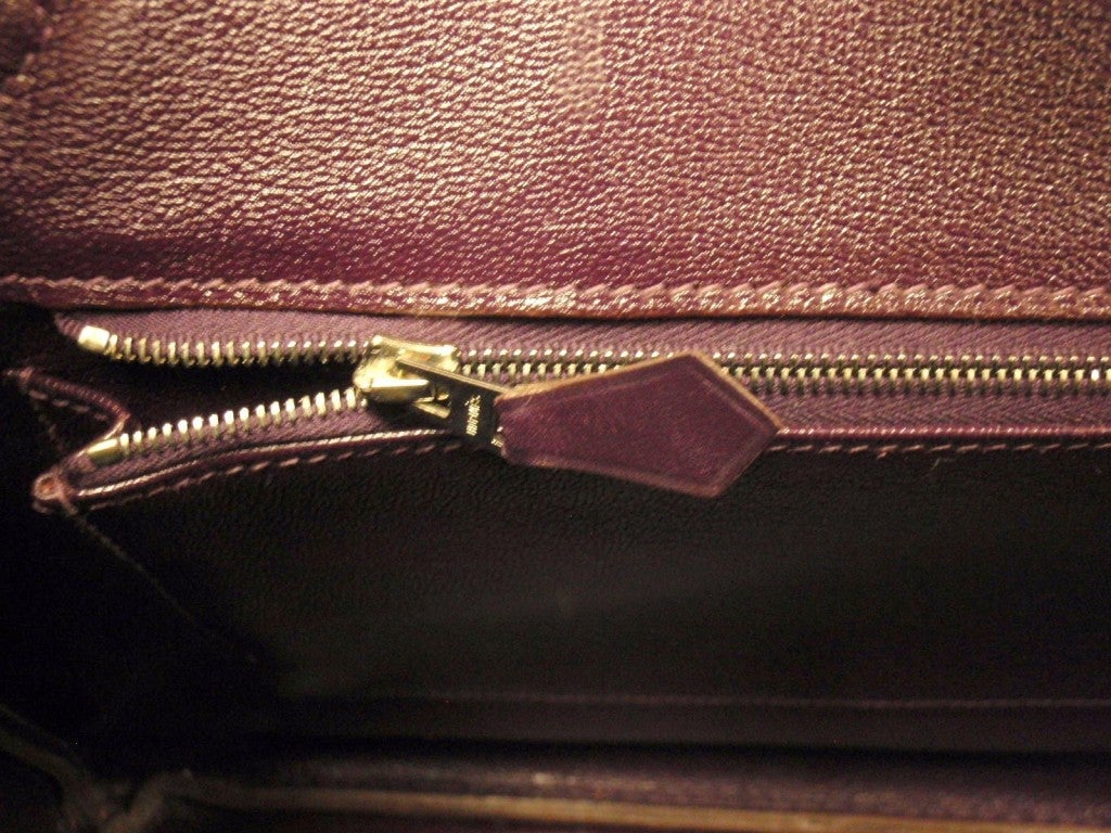 Hermes 35cm Raisin Swift Birkin Handbag, Year 2002 4