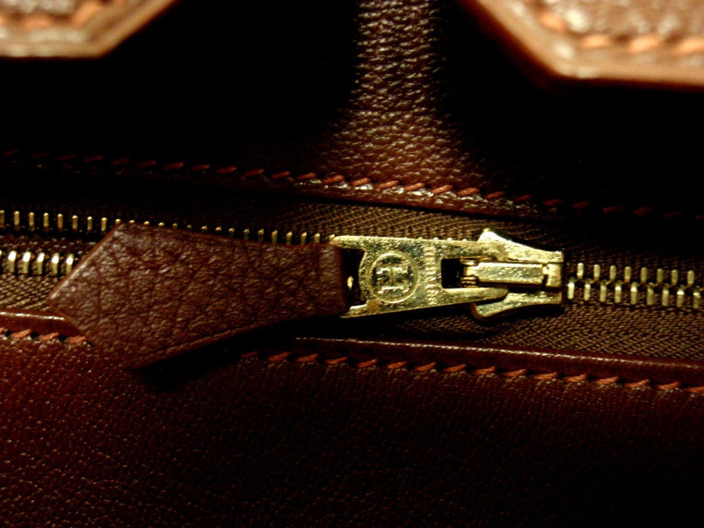 Hermes 35cm Brown Clemence Birkin Handbag, Year 1997 3