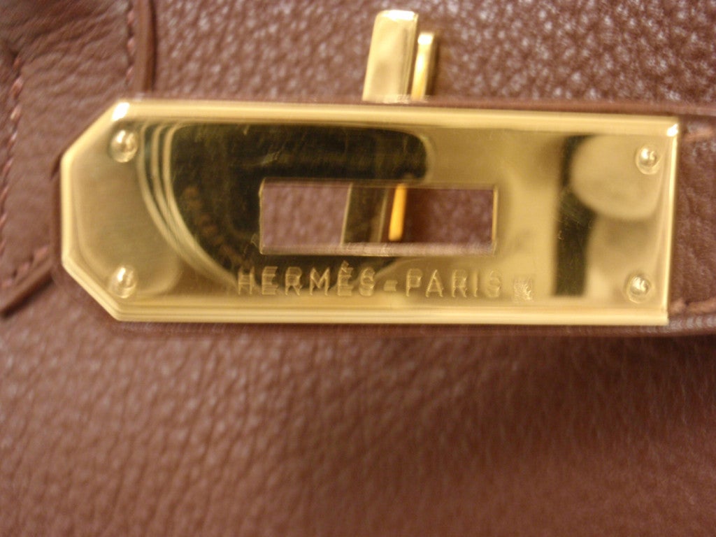 Hermes 35cm Brown Clemence Birkin Handbag, Year 1997 2