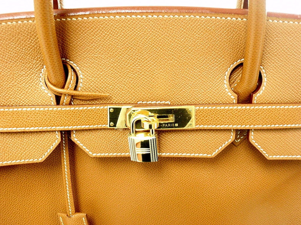 HERMES Birkin 40cm Gold Courchevel Leather Handbag from 1999 2