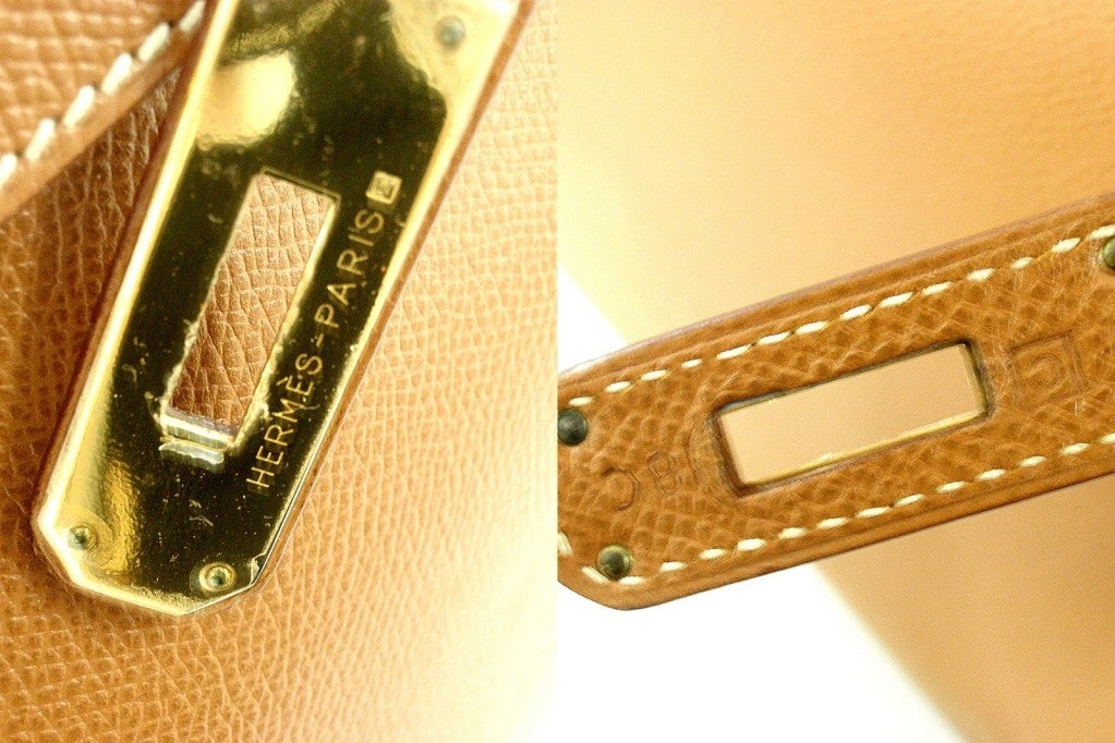 HERMES Birkin 40cm Gold Courchevel Leather Handbag from 1999 3