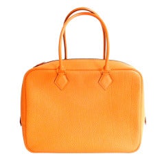 Hermes 32cm Plume Clemence Orange Tote GHW Handbag, Year 2000