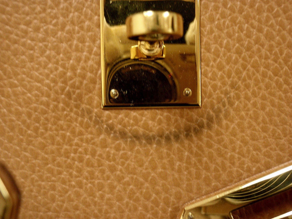 Women's Hermes 40cm Gold Ardennes Birkin Handbag, Year 2003