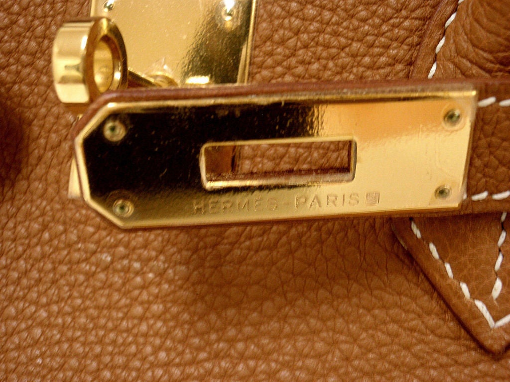 Women's Hermes 35cm Caramel Togo Birkin Handbag, Year 2002