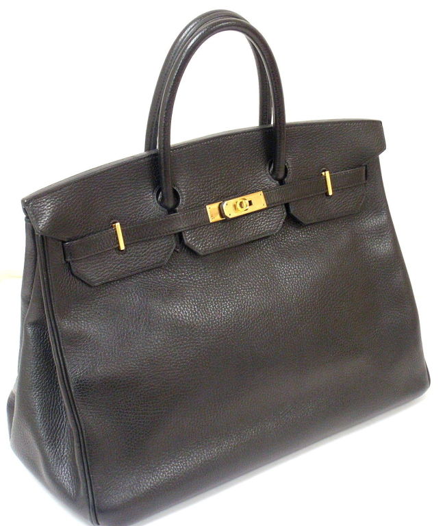 hermès black ardennes birkin 40cm handbag  guaranteed authentic  vintage  pre-owned  wgaca