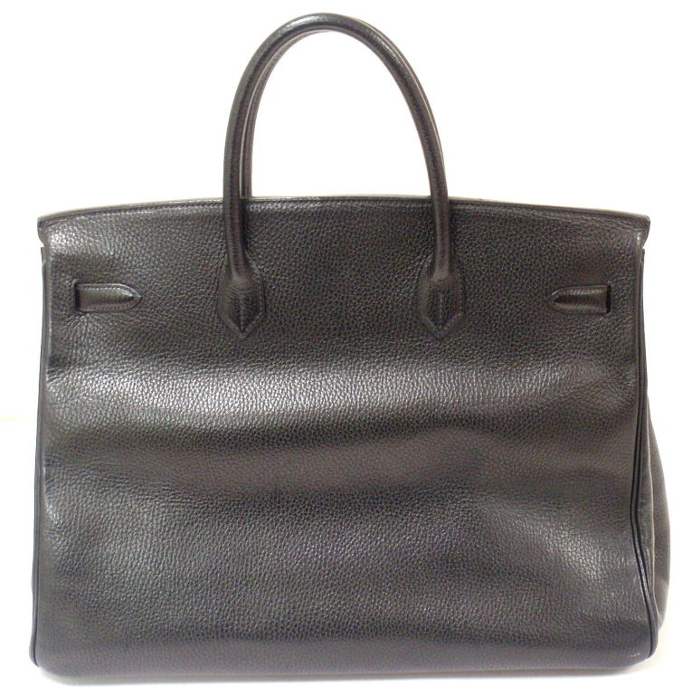 hermès black clemence birkin 40cm handbag  guaranteed authentic  vintage  pre-owned  wgaca