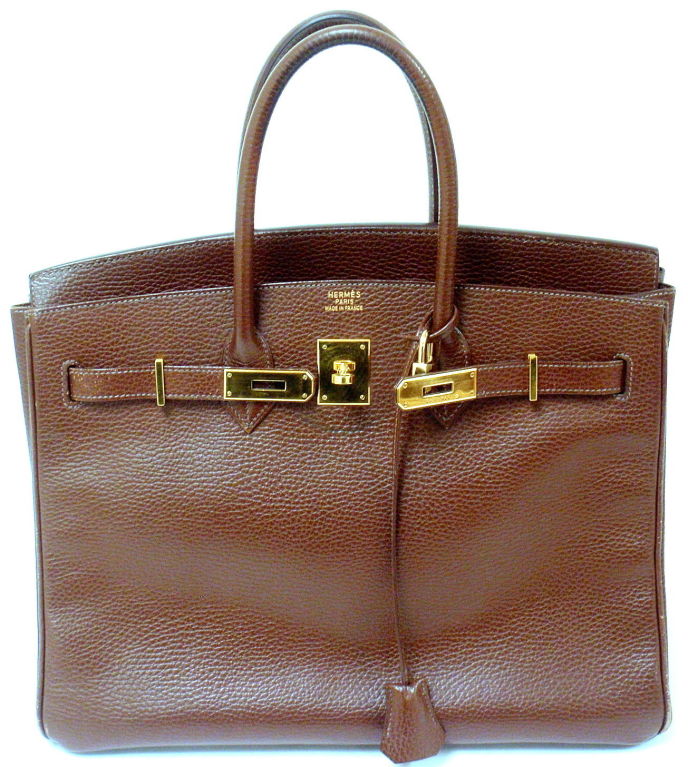 Hermes 35cm Brown Ardennes Birkin Handbag, Year 2002 4