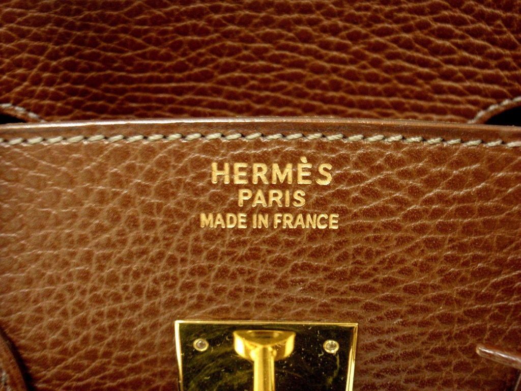 Women's Hermes 35cm Brown Ardennes Birkin Handbag, Year 2002
