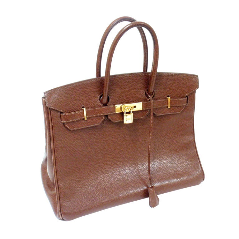 Hermes 35cm Brown Ardennes Birkin Handbag, Year 2002