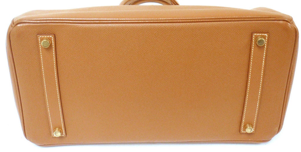 Orange Hermes 35cm Natural Epsom Birkin Handbag, Year 1998