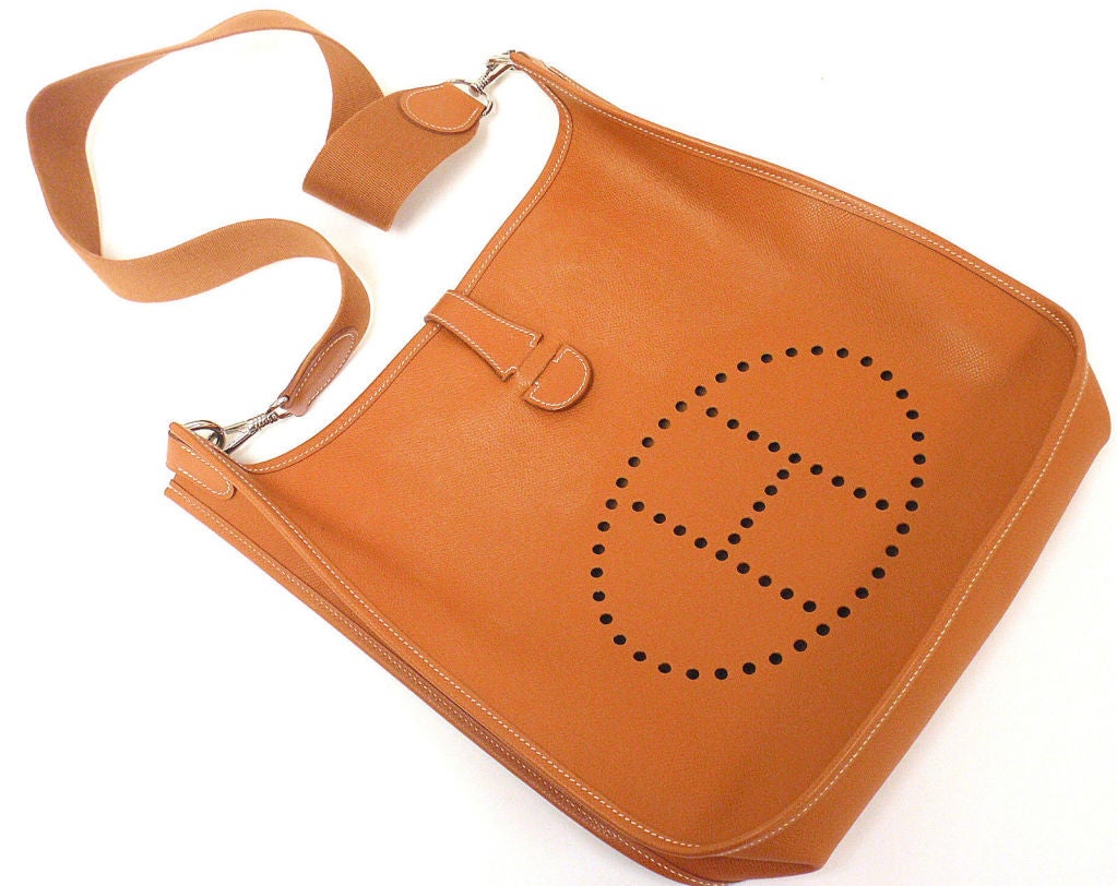 HERMES Evelyne GM Burnt Orange Epsom Leather SHW Shoulder Bag, 2004 4