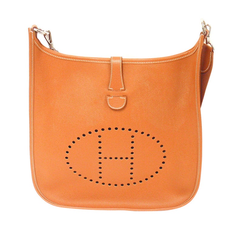 HERMES Evelyne GM Burnt Orange Epsom Leather SHW Shoulder Bag, 2004