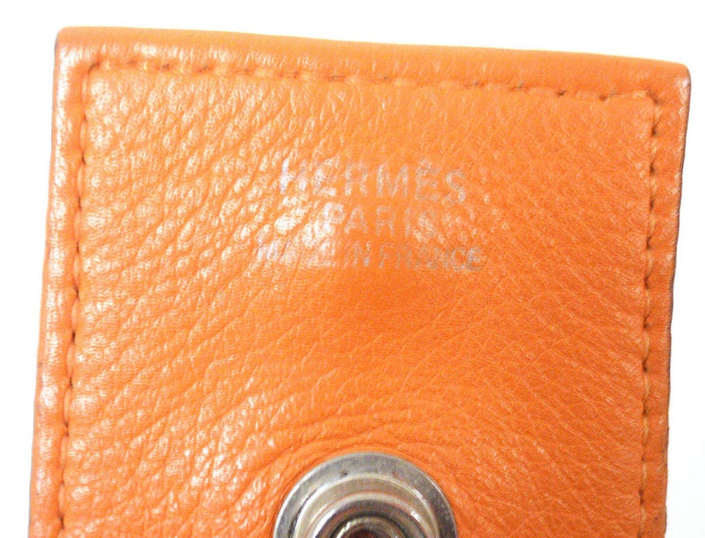 HERMES Tsako Sako Convertible Orange Clemence Leather Shoulder Bag, 1999 In Excellent Condition In Holland, PA
