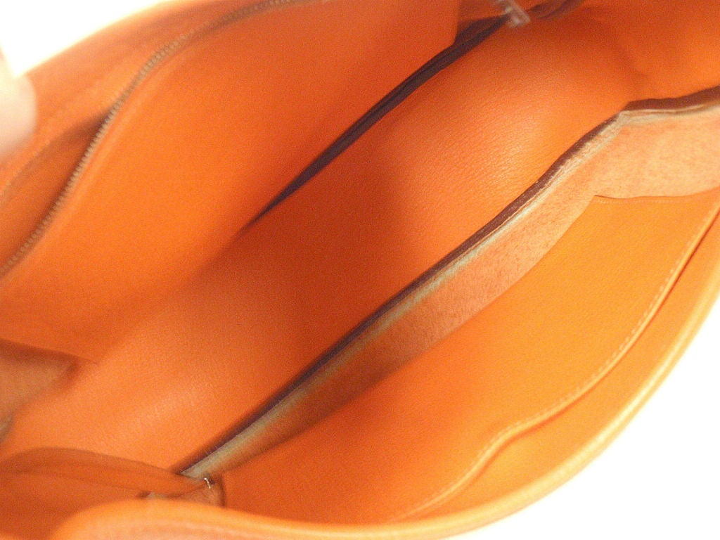 HERMES Tsako Sako Convertible Orange Clemence Leather Shoulder Bag, 1999 1
