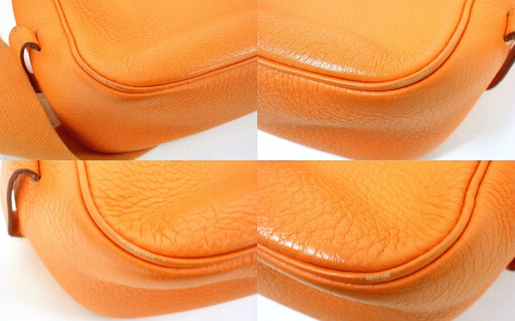 HERMES Tsako Sako Convertible Orange Clemence Leather Shoulder Bag ...