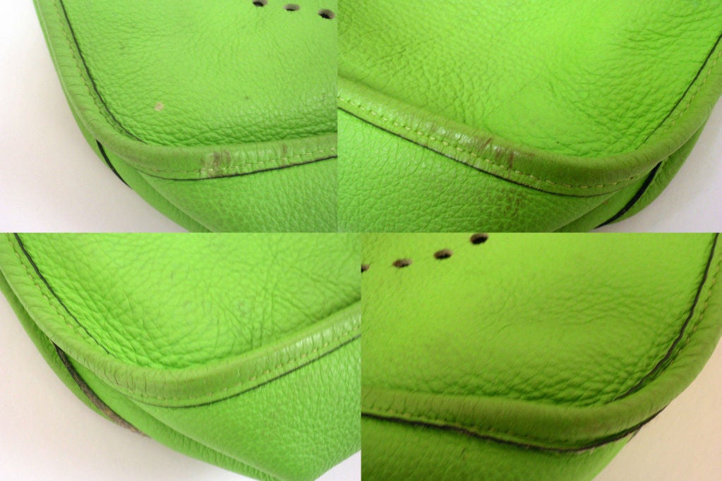 HERMES Evelyne GM Candy Apple Green Togo Leather GHW Shoulder Bag, 2003 2