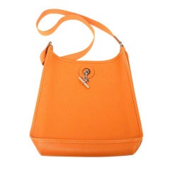 HERMES Vespa PM Orange Epsom Leather Shoulder Bag, 2005