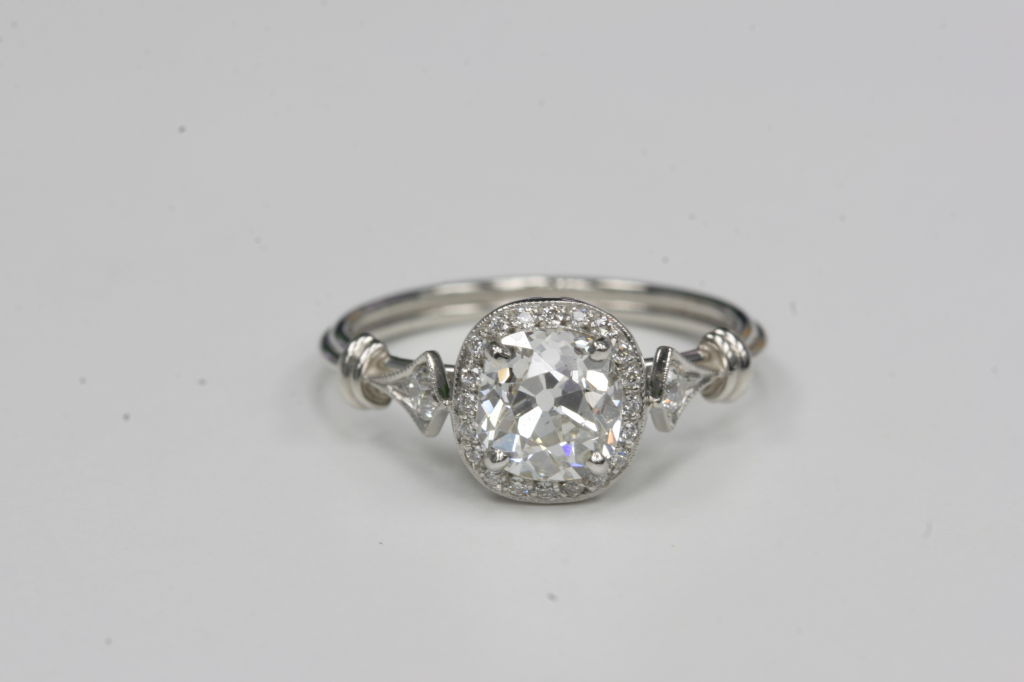 Women's Old Cushion Cut Engagement Ring