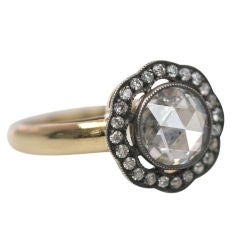 Rose cut diamond ring