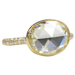 Yellow Rose Cut Diamond Ring