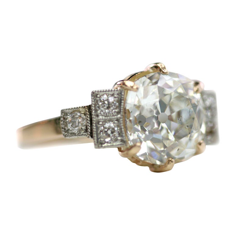 Antique Cushion Cut Engagement Ring at 1stdibs