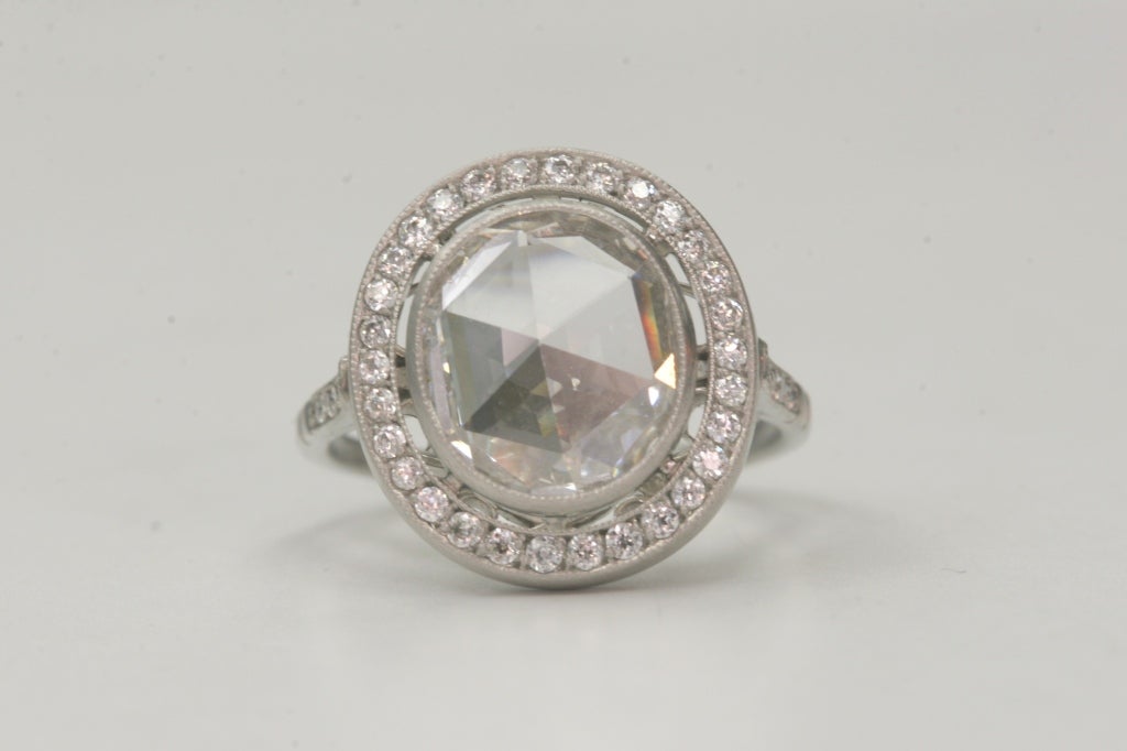Art Deco Rose Cut Diamond Engagement Ring
