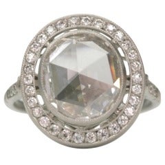 Rose Cut Diamond Engagement Ring