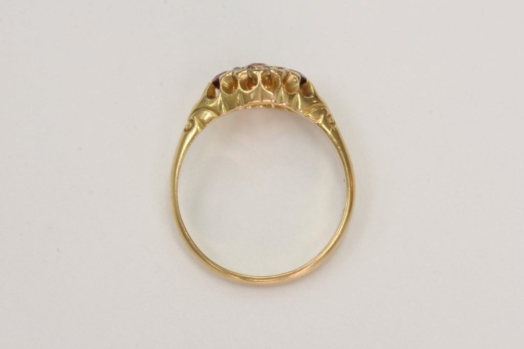 Women's Three Stone Ruby Engagement Ring