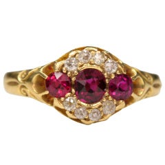 Three Stone Ruby Engagement Ring