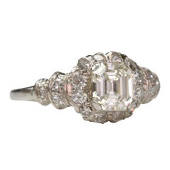 Antique Asscher Cut Diamond Engagement Ring