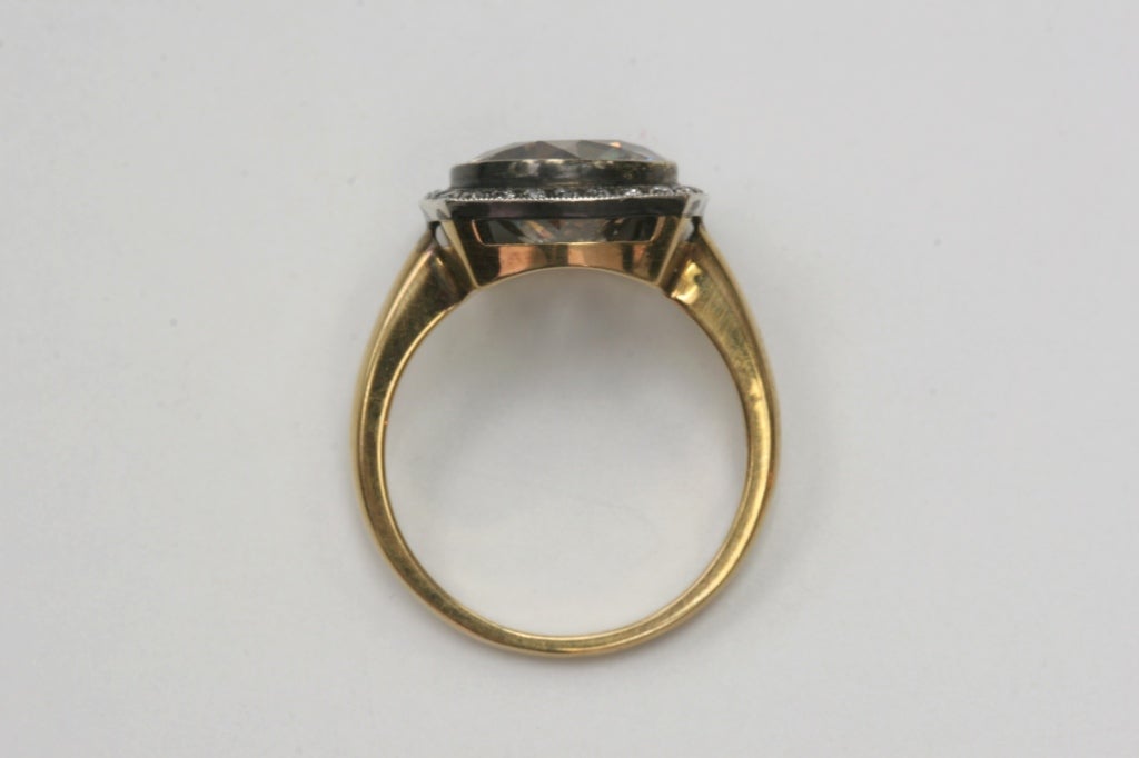 Art Deco Brown Old European Cut Diamond Engagement Ring