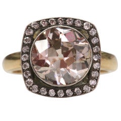 Brown Old European Cut Diamond Engagement Ring