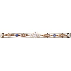 Old European Cut Diamond and Seed Pearl Pin