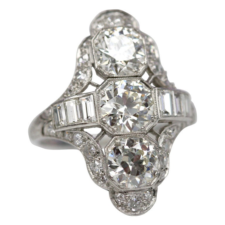 1920s Three Stone Diamond Ring