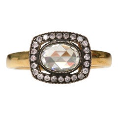 Vintage Old World Style Rose Cut Diamond Engagement Ring