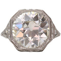 Stupendo anello di fidanzamento con diamante vecchio taglio europeo