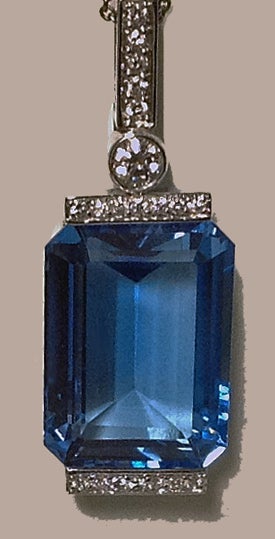 Diamond And Topaz Necklace Pendant 1