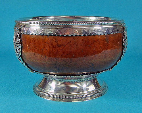 Large English Silver Maple Mazar Bowl