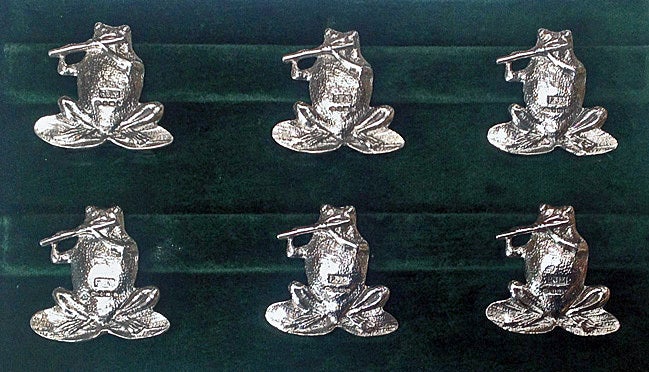 Rare Set  Frog Place Card or Menu Card Holders