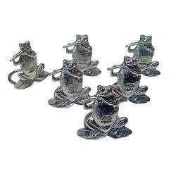Rare Set  Frog Place Card or Menu Card Holders