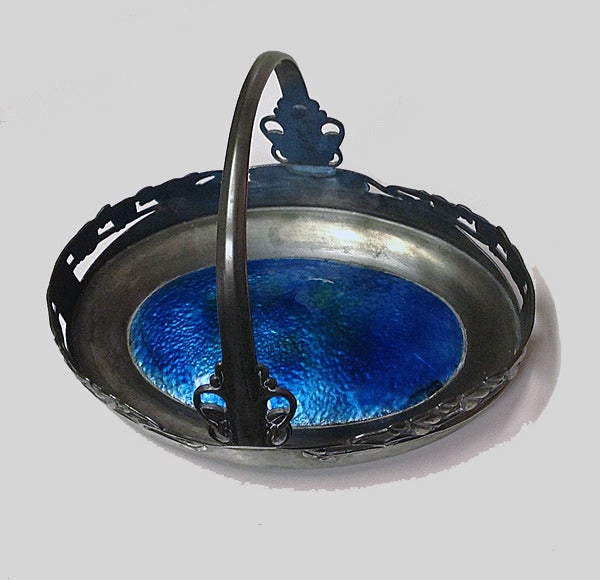 Archibald Knox Liberty & Co Enamel Basket English C.1900