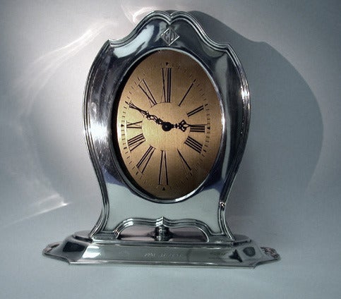 American Art Deco Sterling Silver Clock Reed & Barton, circa 1920