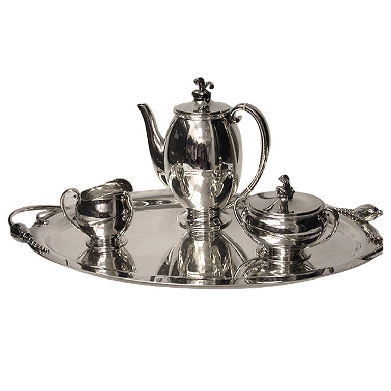 Evald Nielsen Danish Silver Coffee Service, circa 1930