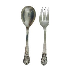 Carl Poul Petersen Sterling Salad Servers Montreal, circa 1930