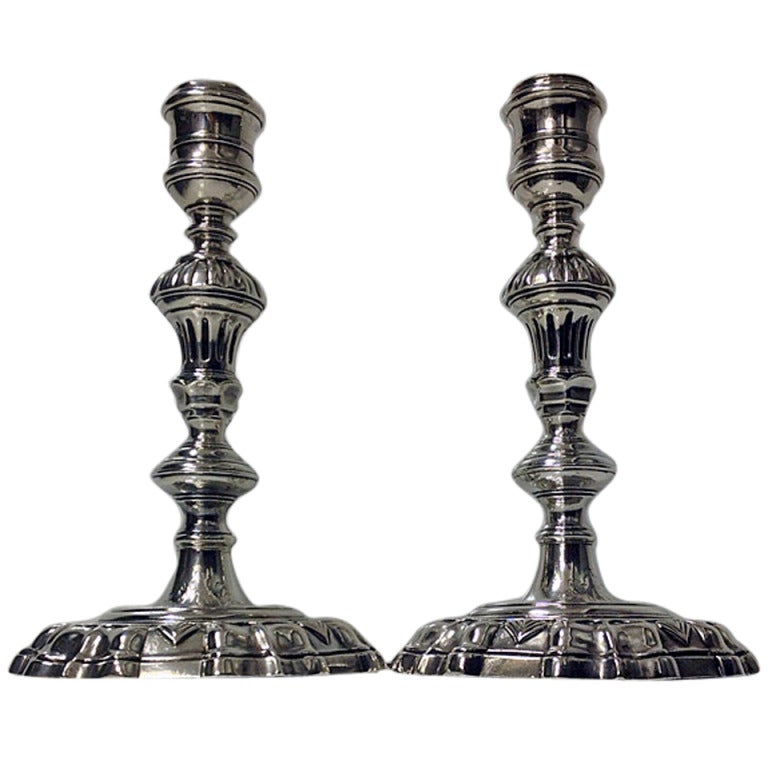 Silver Candlesticks Newcastle 1746 James Kirkup at 1stDibs