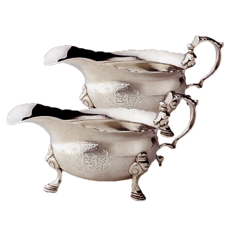 Pair of George II Silver Sauceboats, London, 1739